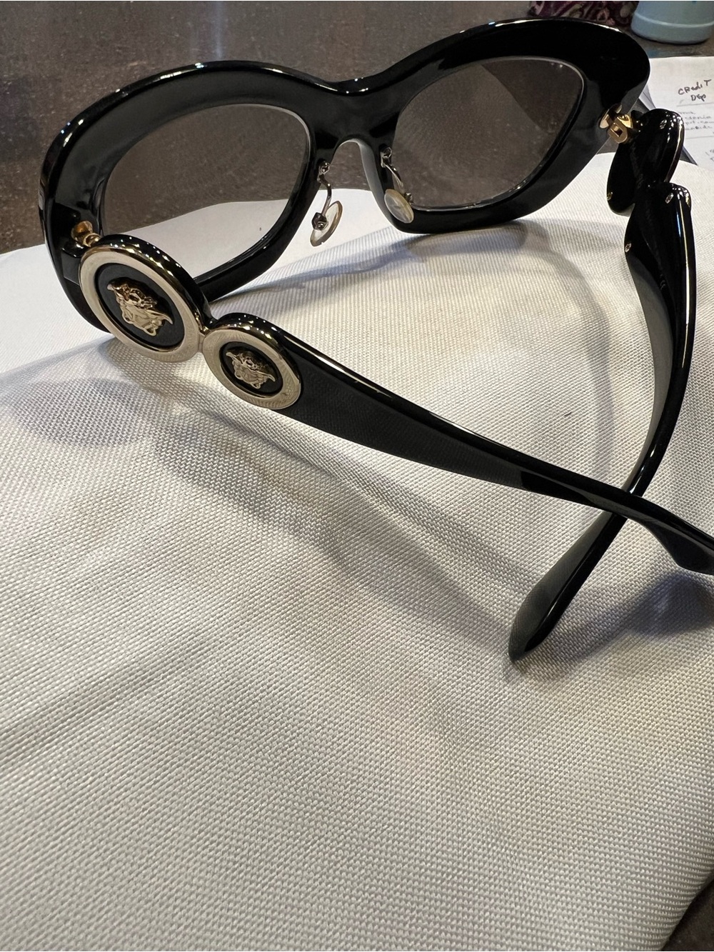 Versace Medusa Oversized Square Black with Gold Medallion Logo - Picture 7 of 10